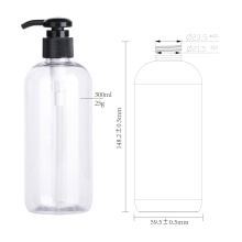 Round transparent lotion boston plastic bottle 300ml